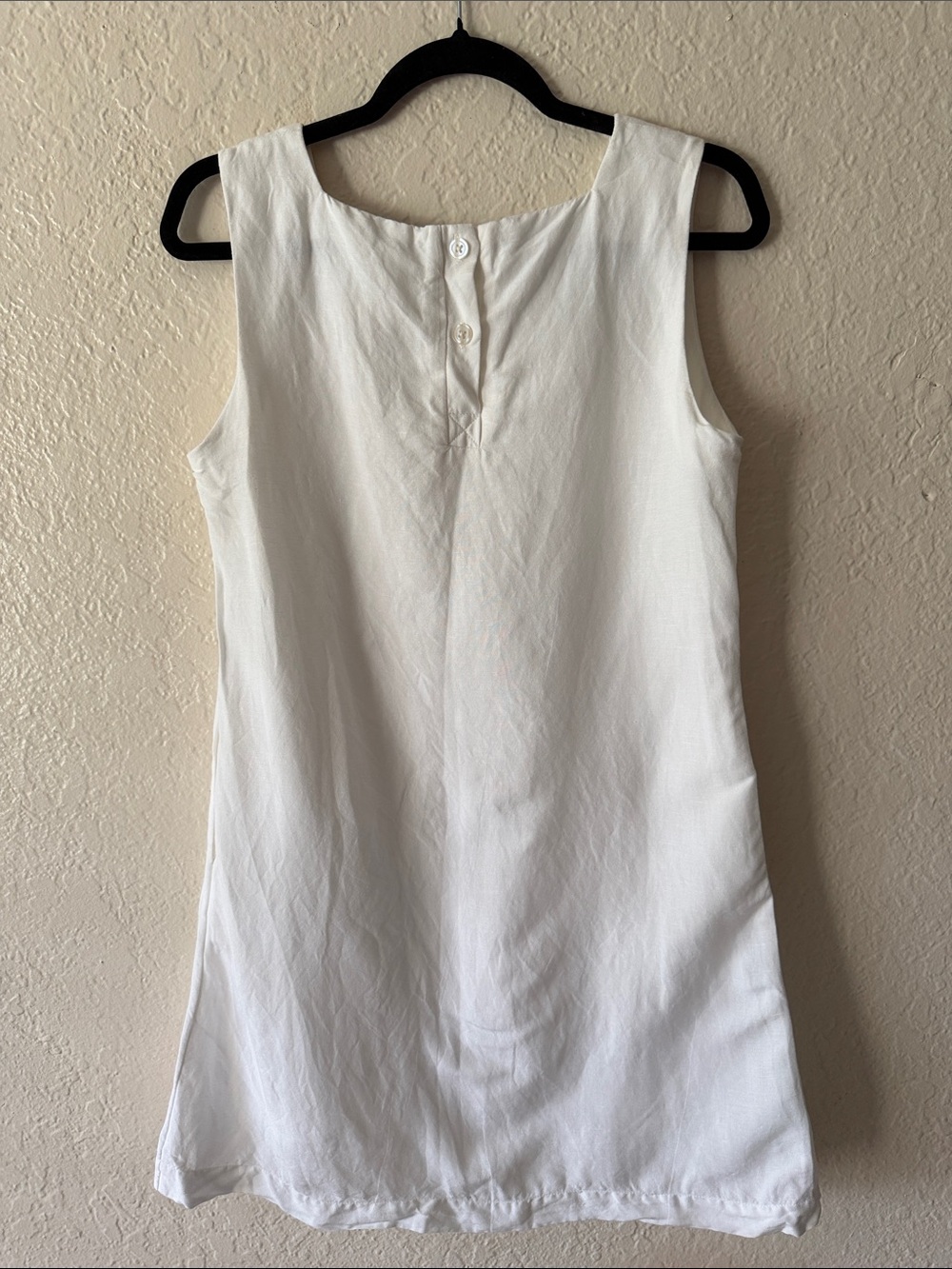 Julia Amory Serena Linen Blend Dress Size S Blanc White Mini Sleeveless Shift - Picture 6 of 8